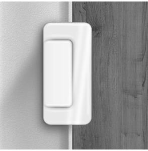 Surface-mounted sliding door latch lock for privacy or child safety installed on interior door in Denver