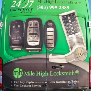 Mobile locksmith service van providing emergency, residential, automotive, and commercial locksmith solutions in Montbello, Denver, CO.