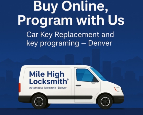 Mile High Locksmith® service van providing on‑site Car Key Replacement and key programing in Denver.